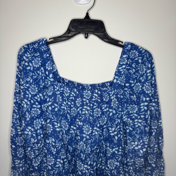 NWT Patrons of Peace Blue Floral Long Sleeve Mini Dress - Picture 2 of 8